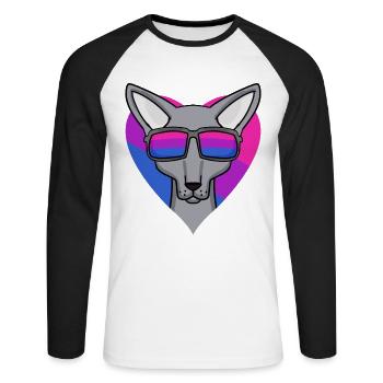 Cadeau bisexuel Sphynx Cat - T-shirt baseball manches longues Homme - blanc/noir - Devant - Nik (191cm)