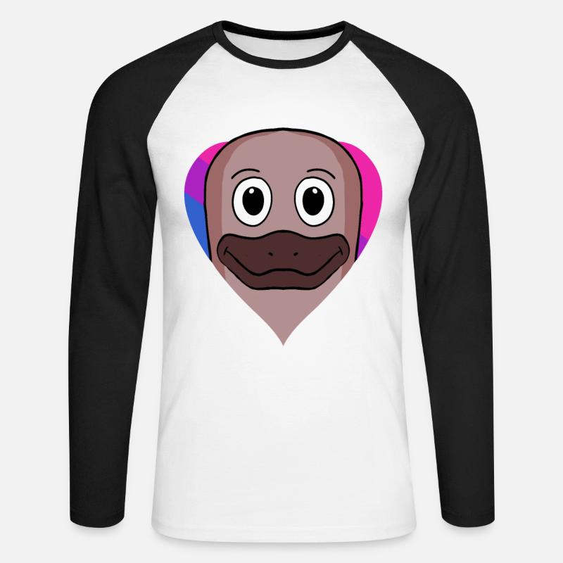 Bisexuell Schnabeltier Geschenk - Unisex Baseballshirt langarm - Weiß/Schwarz