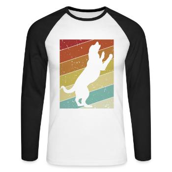 Dogfather Dog Daddy Dog Mom Dog Lover Dog - Unisex Long Sleeve Baseball T-Shirt - white/black - Front - Nik (191cm)