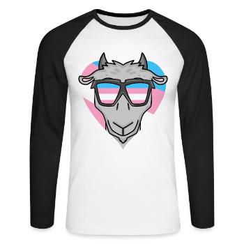 Transgender Transsexuell Ziege Geschenk - Unisex Baseballshirt langarm - Weiß/Schwarz - Vorne - Nik (191cm)