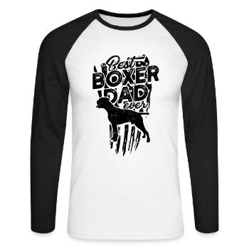 Best Boxer Dad Ever - boxer lover - Unisex Long Sleeve Baseball T-Shirt - white/black - Front - Nik (191cm)