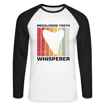 Paleontologist Designs Fossil Hunter Student - Unisex Long Sleeve Baseball T-Shirt - white/black - Front - Nik (191cm)