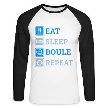 Funny Boule Sayings Boule Player Boccia Pentaque - Unisex Long Sleeve Baseball T-Shirt - white/black - Front - Nik (191cm)