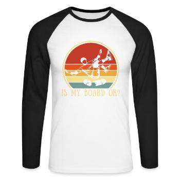 Mon conseil d’administration est-il correct ? Pour les skateurs - T-shirt baseball manches longues Homme - blanc/noir - Devant - Nik (191cm)