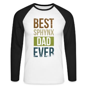 Best Sphynx Father Ever Design For - Unisex Long Sleeve Baseball T-Shirt - white/black - Front - Nik (191cm)