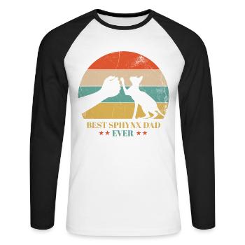 Best Sphynx Father Ever Design For - Unisex Long Sleeve Baseball T-Shirt - white/black - Front - Nik (191cm)