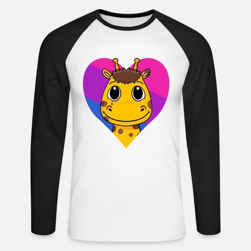 Bisexuell Giraffe Geschenk - Unisex Baseballshirt langarm - Weiß/Schwarz