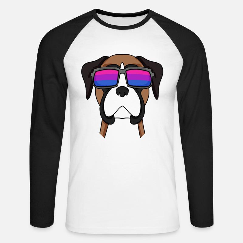 Bisexuell Deutscher Boxer Hund Geschenk - Unisex Baseballshirt langarm - Weiß/Schwarz