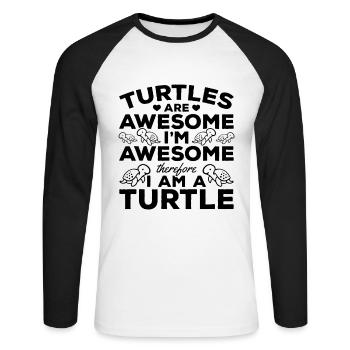 Turtles are great I'm great - Unisex Long Sleeve Baseball T-Shirt - white/black - Front - Nik (191cm)