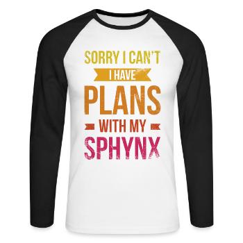 Sorry, I can't make plans with my - Unisex Long Sleeve Baseball T-Shirt - white/black - Front - Nik (191cm)
