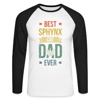 Bester Sphynx-katzenvater Aller Zeiten Design Für - Unisex Baseballshirt langarm - Weiß/Schwarz - Vorne - Nik (191cm)