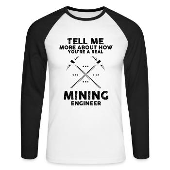 Gold Digger Gold Panning Gold Mining Designs - Unisex Long Sleeve Baseball T-Shirt - white/black - Front - Nik (191cm)