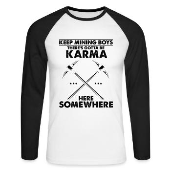 Gold Digger Gold Panning Gold Mining Designs - Unisex Long Sleeve Baseball T-Shirt - white/black - Front - Nik (191cm)
