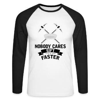 Gold Digger Gold Panning Gold Mining Designs - Unisex Long Sleeve Baseball T-Shirt - white/black - Front - Nik (191cm)