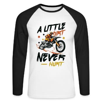 Un peu de saleté ne fait pas mal, le motocross. - T-shirt baseball manches longues Homme - blanc/noir - Devant - Nik (191cm)