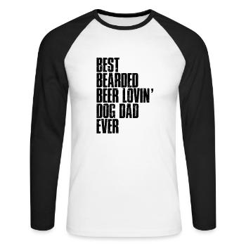 Best bearded beer lovin' corgi dad ever - doggo - Unisex Long Sleeve Baseball T-Shirt - white/black - Front - Nik (191cm)
