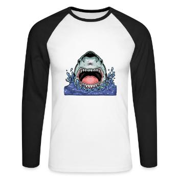Nourrissez-moi et dites-moi que je pour - T-shirt baseball manches longues Homme - blanc/noir - Devant - Nik (191cm)