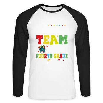 Dream Team Aka Fourth Grade Teachers - Unisex Long Sleeve Baseball T-Shirt - white/black - Front - Nik (191cm)