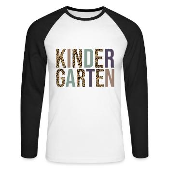 Oh Hey L'école Maternelle - T-shirt baseball manches longues Homme - blanc/noir - Devant - Nik (191cm)