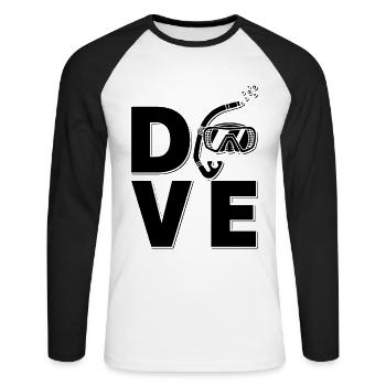 Freitaucher Freitauchen Apnoe Tauchen Geschenkidee - Unisex Baseballshirt langarm - Weiß/Schwarz - Vorne - Nik (191cm)