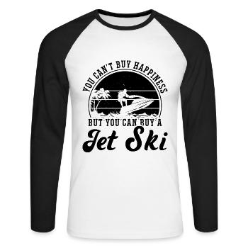 Jetski Wassersport Sommer Urlaub Cool Geschenkidee - Unisex Baseballshirt langarm - Weiß/Schwarz - Vorne - Nik (191cm)