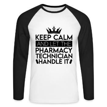 Pharmacy Technician Pharmacy Technician Gift Idea - Unisex Long Sleeve Baseball T-Shirt - white/black - Front - Nik (191cm)