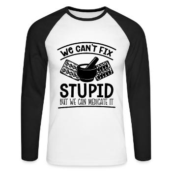 Pharmacy Technician Pharmacy Technician Gift Idea - Unisex Long Sleeve Baseball T-Shirt - white/black - Front - Nik (191cm)