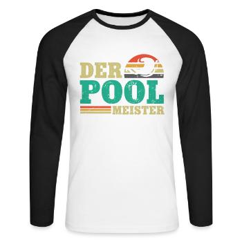 Rettungsschwimmer Bademeister - Unisex Baseballshirt langarm - Weiß/Schwarz - Vorne - Nik (191cm)
