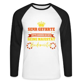 Rettungsschwimmer Bademeister - Unisex Baseballshirt langarm - Weiß/Schwarz - Vorne - Nik (191cm)