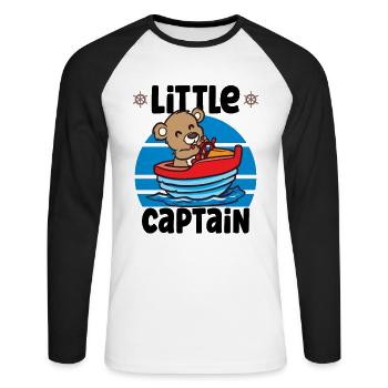 Voilier Voilier Bateau Kid Enfant Yacht Bateau - T-shirt baseball manches longues Homme - blanc/noir - Devant - Nik (191cm)