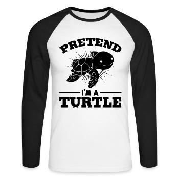 Pretend to me, I am a lover of - Unisex Long Sleeve Baseball T-Shirt - white/black - Front - Nik (191cm)