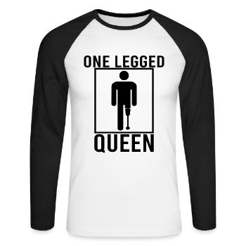 Handicapped Wheelchair Cyborg Leg Arm Amputee - Unisex Long Sleeve Baseball T-Shirt - white/black - Front - Nik (191cm)