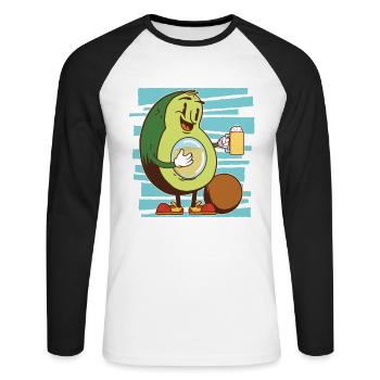 Amateurs de bière de poitrine d’avocat amateurs d’avocat - T-shirt baseball manches longues Homme - blanc/noir - Devant - Nik (191cm)