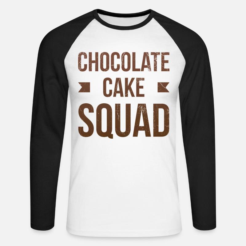Schokoladenkuchen-trupp Für Bäcker- Oder Backfans - Unisex Baseballshirt langarm - Weiß/Schwarz