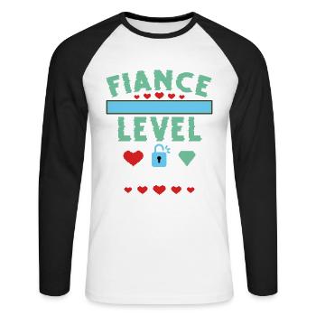 Niveau De Fiancé Déverrouillé - T-shirt baseball manches longues Homme - blanc/noir - Devant - Nik (191cm)