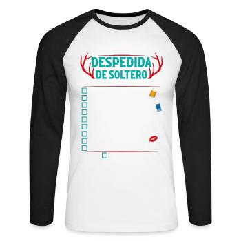 L'adieu Du Célibataire - T-shirt baseball manches longues Homme - blanc/noir - Devant - Nik (191cm)