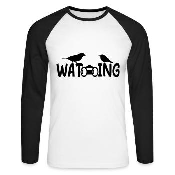 Bird Watching - Budgie - Birding Gift Idea - Unisex Long Sleeve Baseball T-Shirt - white/black - Front - Nik (191cm)