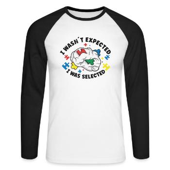 Autism Awareness Autism Disease Autistic Gift - Unisex Baseballshirt langarm - Weiß/Schwarz - Vorne - Nik (191cm)
