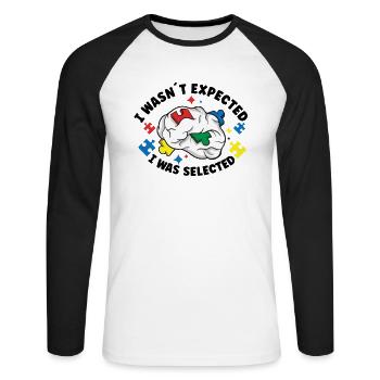 Autism Awareness Autism Disease Autistic Gift - Unisex Baseballshirt langarm - Weiß/Schwarz - Vorne - Nik (191cm)