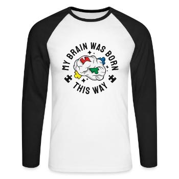 Autism Awareness Autism Disease Autistic Gift - Unisex Baseballshirt langarm - Weiß/Schwarz - Vorne - Nik (191cm)