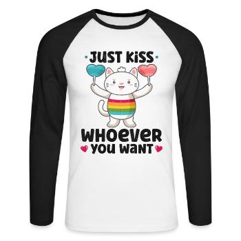 Lgbtq Transgender Gay Lesbian Feminismus Feminist - Unisex Baseballshirt langarm - Weiß/Schwarz - Vorne - Nik (191cm)