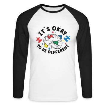 Autism Awareness Autism Disease Autistic Gift - Unisex Baseballshirt langarm - Weiß/Schwarz - Vorne - Nik (191cm)