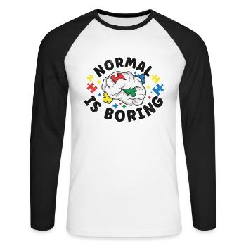 Autism Awareness Autism Disease Autistic Gift - Unisex Baseballshirt langarm - Weiß/Schwarz - Vorne - Nik (191cm)
