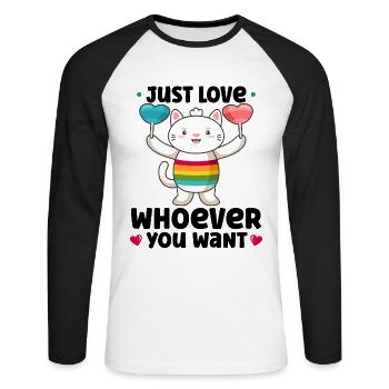 Lgbtq Transgender Gay Lesbian Feminismus Feminist - Unisex Baseballshirt langarm - Weiß/Schwarz - Vorne - Nik (191cm)
