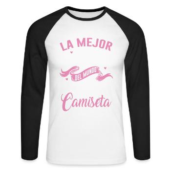 La Meilleure Mère Du Monde Porte Ce T-shirt - T-shirt baseball manches longues Homme - blanc/noir - Devant - Nik (191cm)