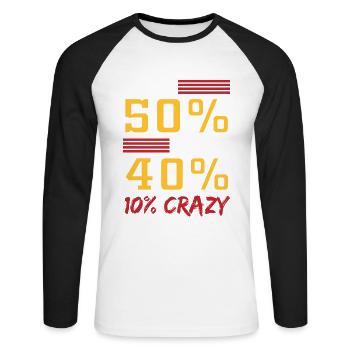 Courir 50% de course physique de fond - T-shirt baseball manches longues Homme - blanc/noir - Devant - Nik (191cm)