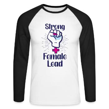 Feminist Feminism Actor Theater Drama Teacher - Unisex Long Sleeve Baseball T-Shirt - white/black - Front - Nik (191cm)