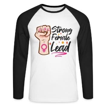 Feminist Feminism Actor Theater Drama Teacher - Unisex Long Sleeve Baseball T-Shirt - white/black - Front - Nik (191cm)