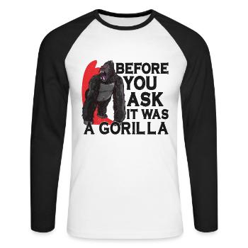 Hand Arm Amputee Assembly Required Amputation - Unisex Long Sleeve Baseball T-Shirt - white/black - Front - Nik (191cm)