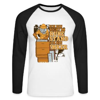 Pensioner Grandpa Beekeeper Beekeeper - Unisex Long Sleeve Baseball T-Shirt - white/black - Front - Nik (191cm)
